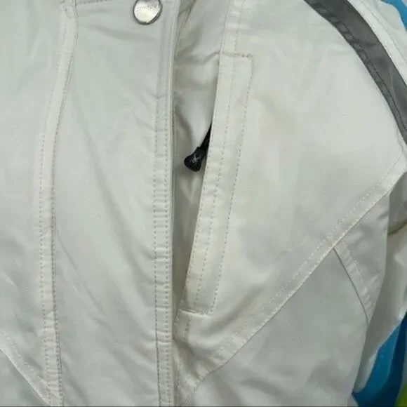 Spyder Womans sky hooded jacket kids boys girls size 20 white and blue - Picture 2 of 16